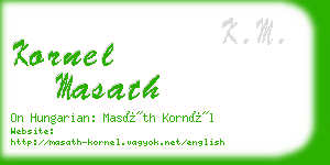 kornel masath business card